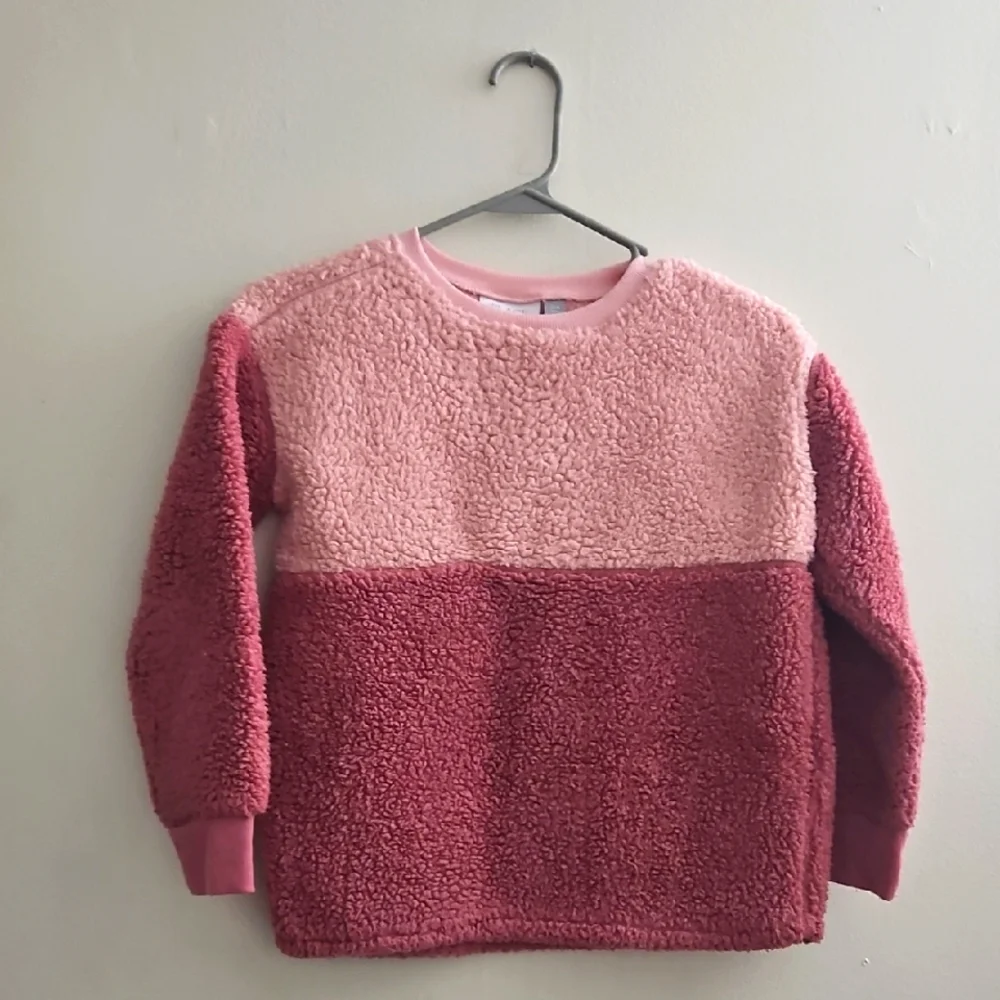 7/8‎ Childrens Place Pink Crew Neck Sweater with Color Block Designt